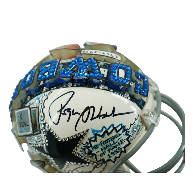 Roger Staubach Dallas Cowboys Autographed Fazzino Pop Art Mini Helmet (Fanatics)