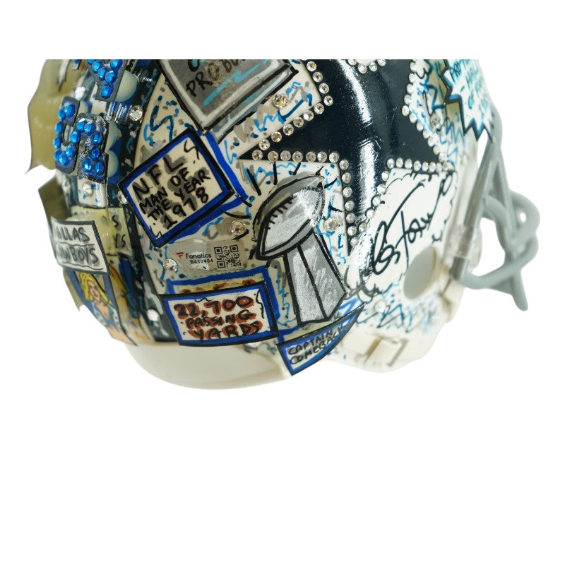 Roger Staubach Dallas Cowboys Autographed Fazzino Pop Art Mini Helmet (Fanatics)