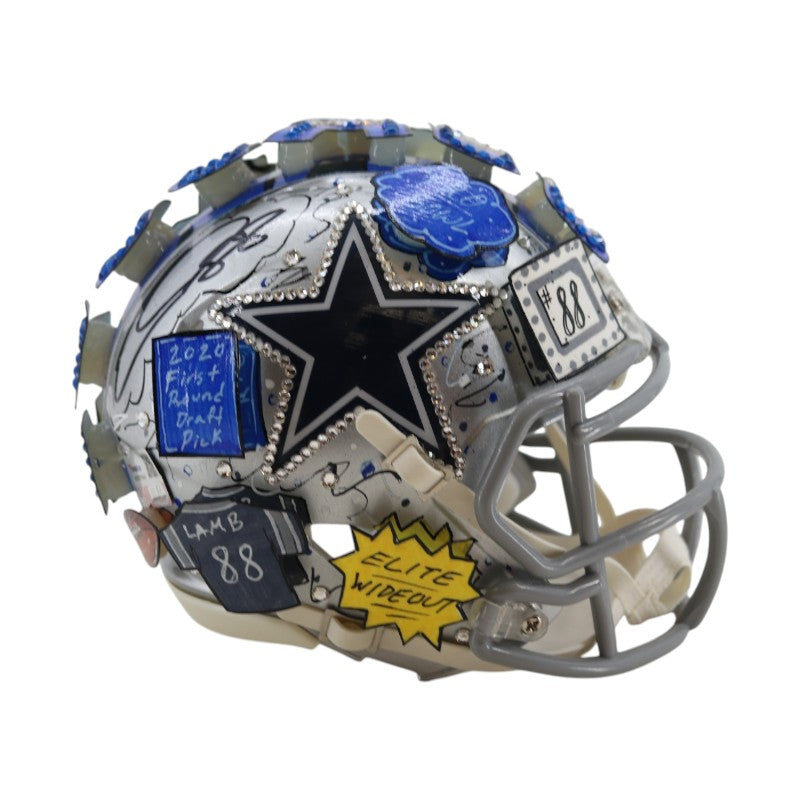 Cee Dee Lamb Dallas Cowboys Signed Fazzino Pop Art Mini Helmet Fanatics Holo