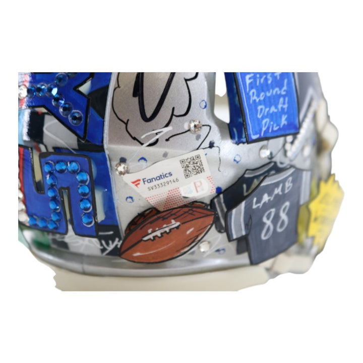 Cee Dee Lamb Dallas Cowboys Signed Fazzino Pop Art Mini Helmet Fanatics Holo