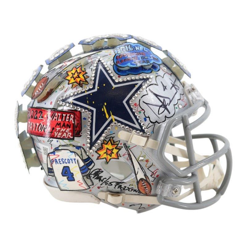 Dak Prescott Dallas Cowboys Signed Fazzino Pop Art Mini Helmet Fanatics Holo