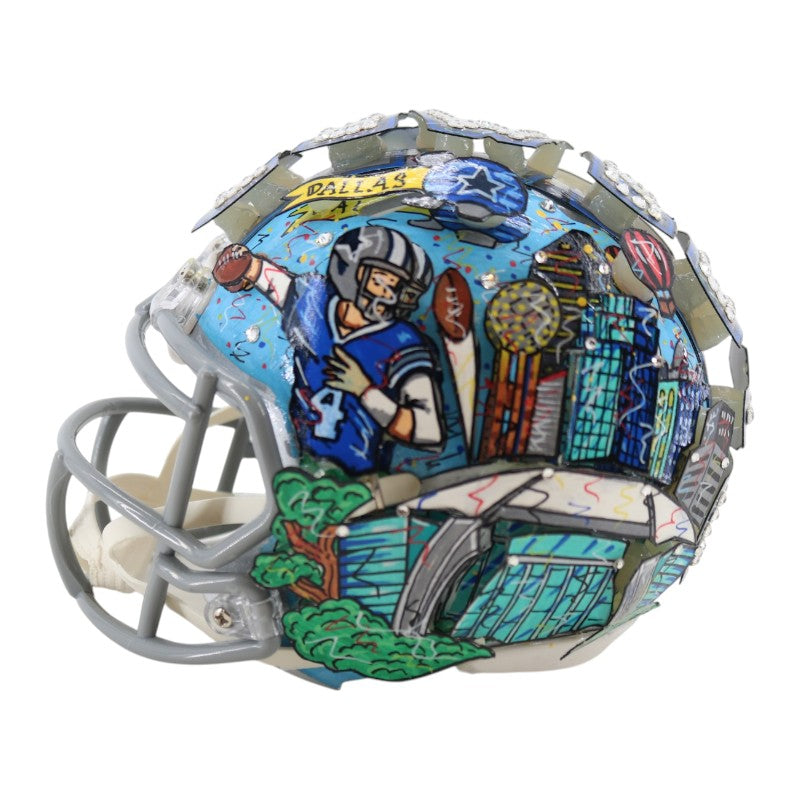Dak Prescott Dallas Cowboys Signed Fazzino Pop Art Mini Helmet Fanatics Holo