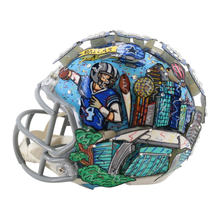 Dak Prescott Dallas Cowboys Signed Fazzino Pop Art Mini Helmet Fanatics Holo