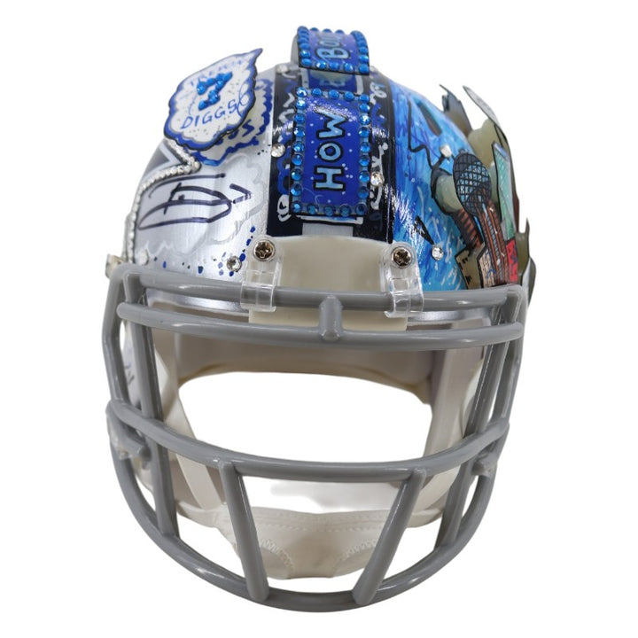Trevon Diggs Dallas Cowboys Signed Fazzino Pop Art Mini Helmet Fanatics Holo
