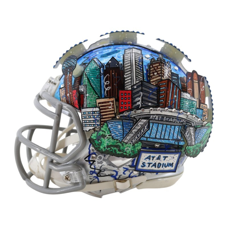 Trevon Diggs Dallas Cowboys Signed Fazzino Pop Art Mini Helmet Fanatics Holo