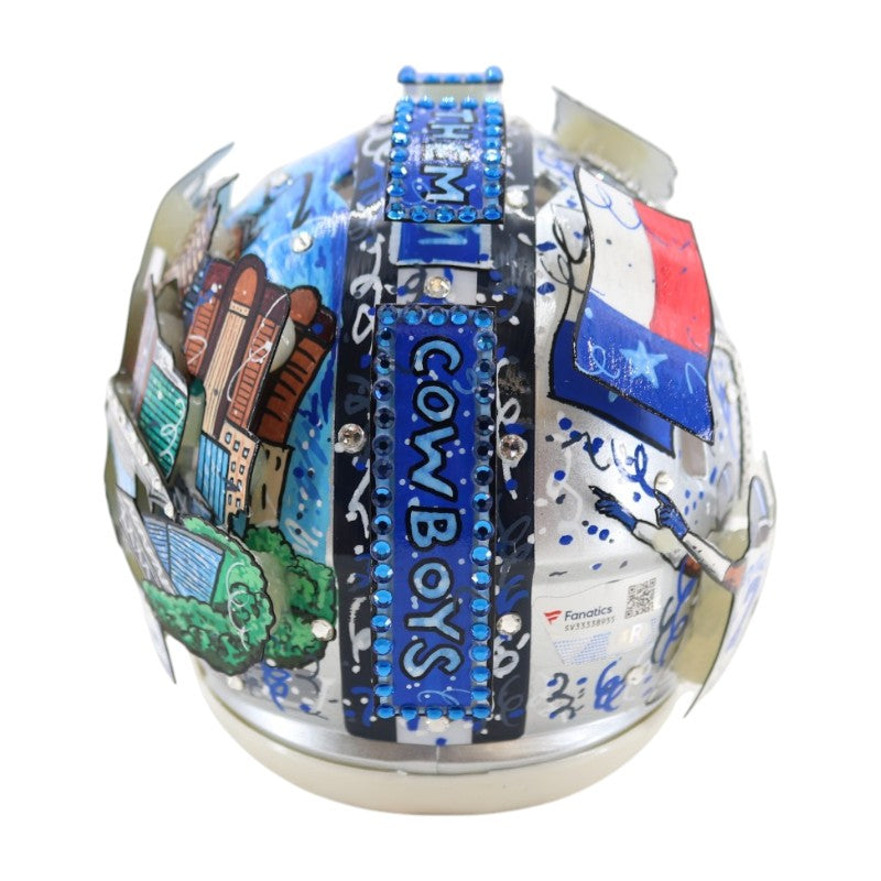 Trevon Diggs Dallas Cowboys Signed Fazzino Pop Art Mini Helmet Fanatics Holo