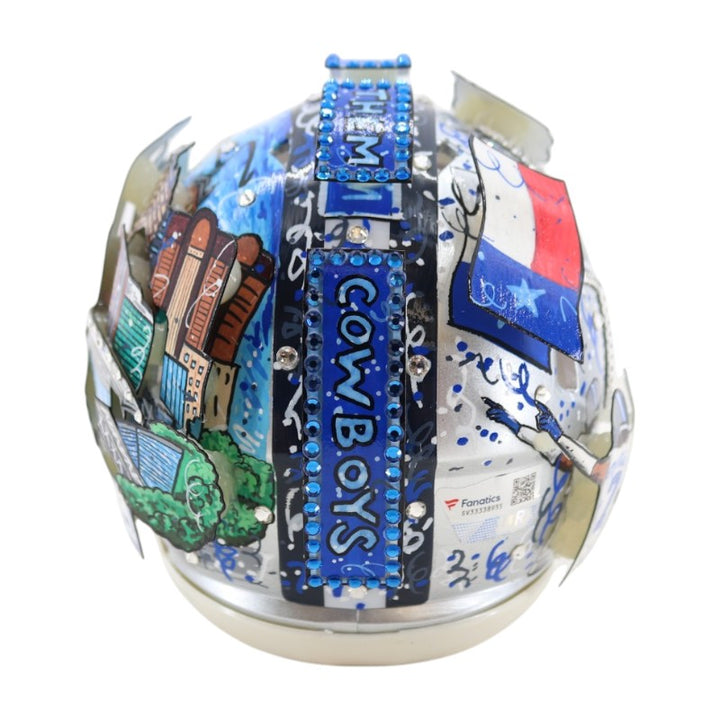 Trevon Diggs Dallas Cowboys Signed Fazzino Pop Art Mini Helmet Fanatics Holo