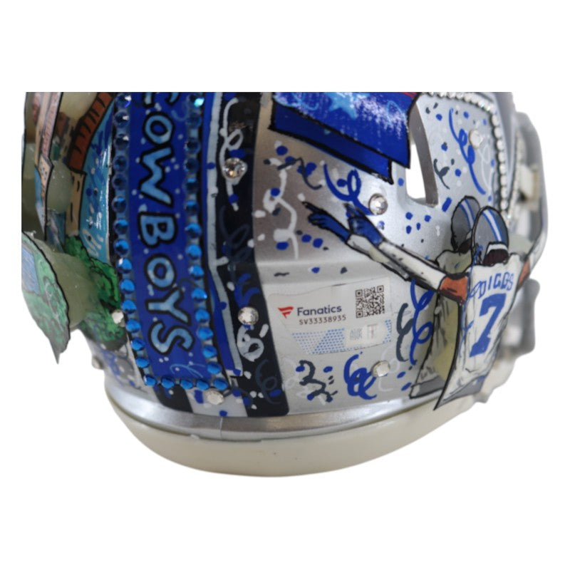 Trevon Diggs Dallas Cowboys Signed Fazzino Pop Art Mini Helmet Fanatics Holo