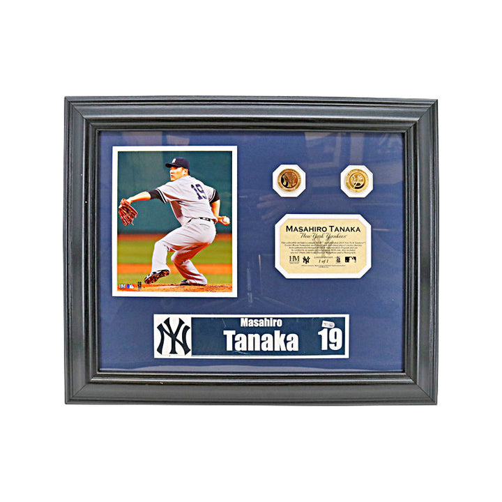Masahiro Tanaka New York Yankees 2014 Game Used Locker Room Name Plate Framed Photo Mint Collage LE #1/1 (MLB Auth)