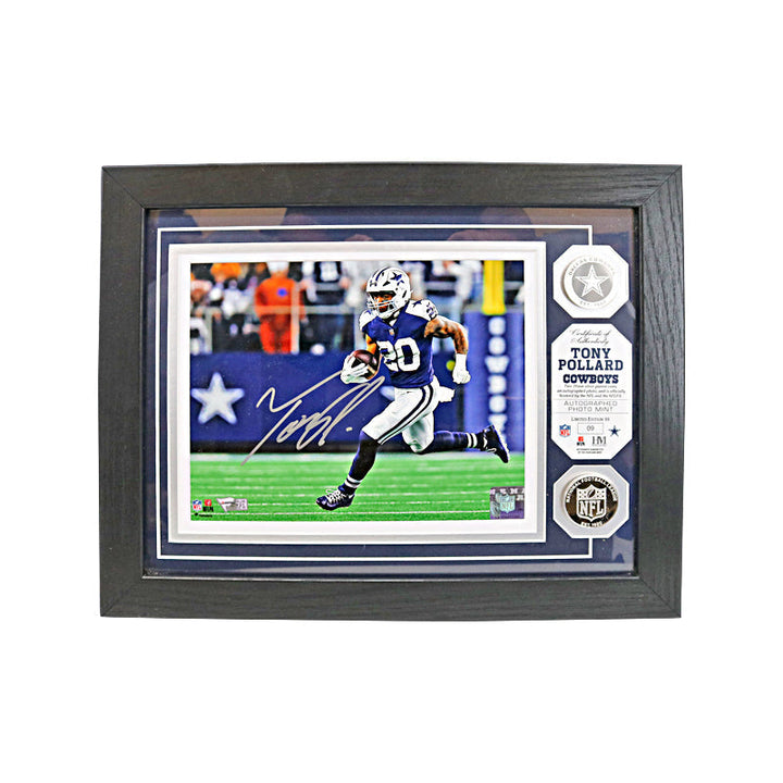 Tony Pollard Dallas Cowboys Autographed Signed Framed 8x10 Photo Mint Collage LE #9/99 (Fanatics Auth)