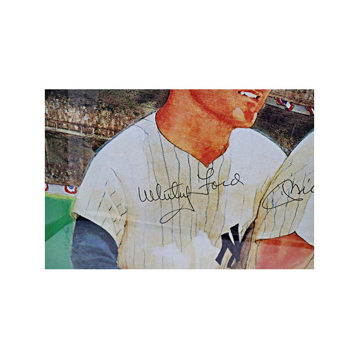 Mantle, Ford, Martin, Berra New York Yankees Multi-Signed Framed Lithograph (JSA LOA)