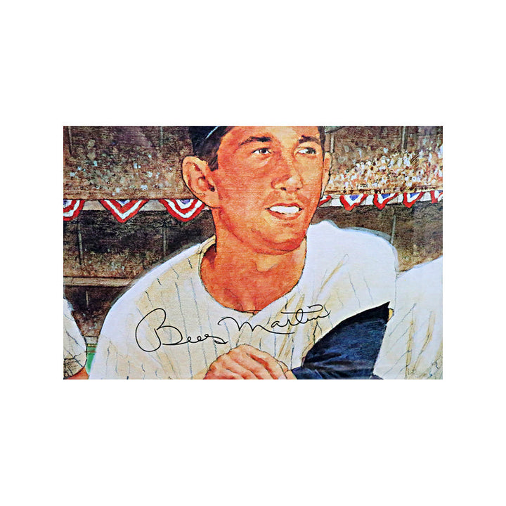 Mantle, Ford, Martin, Berra New York Yankees Multi-Signed Framed Lithograph (JSA LOA)