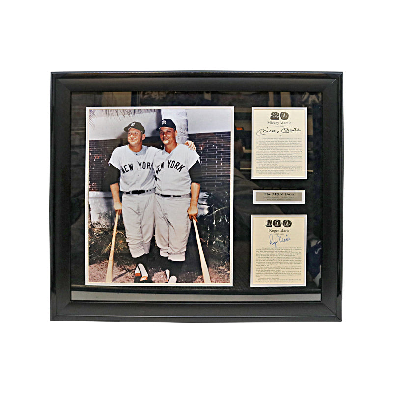 Mickey Mantle Roger Maris New York Yankees Dual Signed Autographed Framed M&M Boys Photo Collage (JSA LOA)