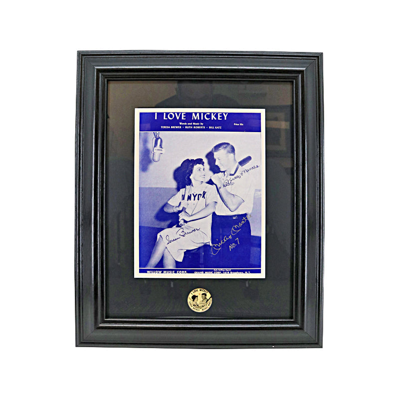 Mickey Mantle New York Yankees Autographed Signed Framed 9x12 "I Love Mickey" Music Sheet (JSA LOA)