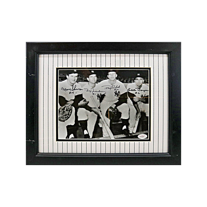 Moose Skowron, Bobby Richardson, Tony Kubek & Clete Boyer New York Yankees Multi Autographed Signed Framed 8x10 Photo (JSA COA)