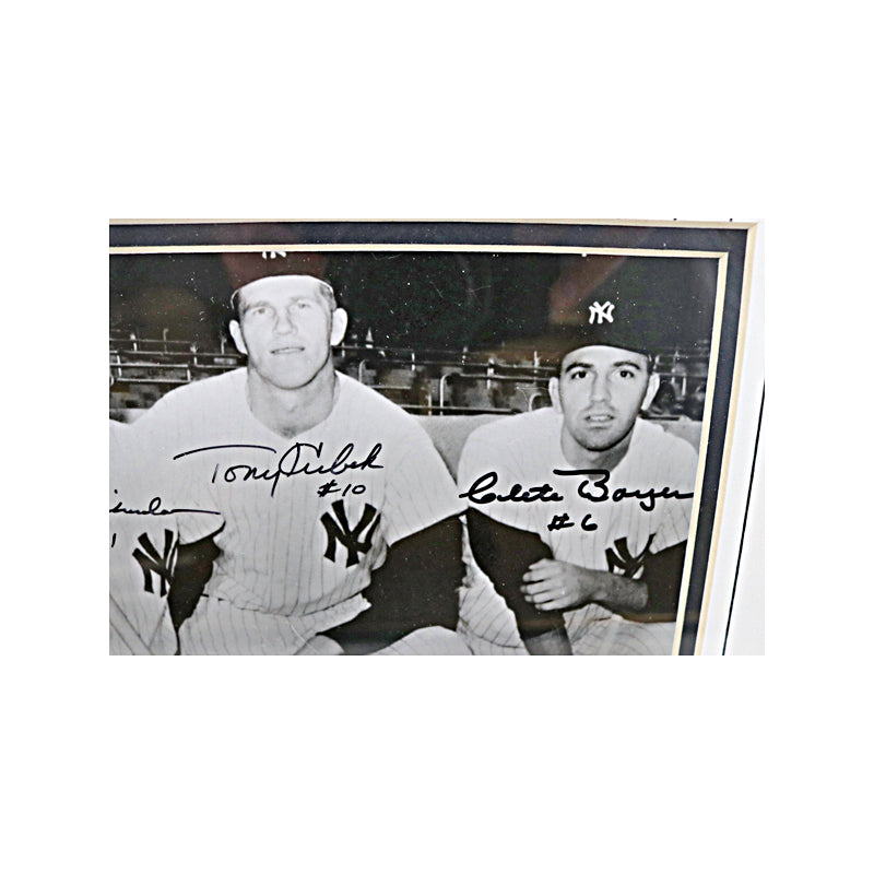 Moose Skowron, Bobby Richardson, Tony Kubek & Clete Boyer New York Yankees Multi Autographed Signed Framed 8x10 Photo (JSA COA)