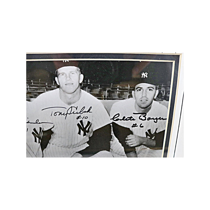Moose Skowron, Bobby Richardson, Tony Kubek & Clete Boyer New York Yankees Multi Autographed Signed Framed 8x10 Photo (JSA COA)