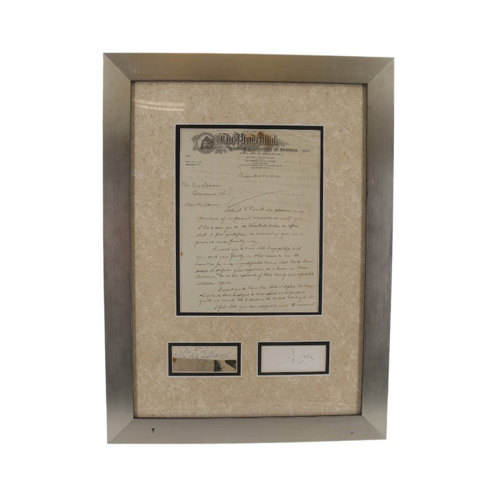 Ty Cobb Tris Speaker Dual Signed Framed Cuts JSA LOA