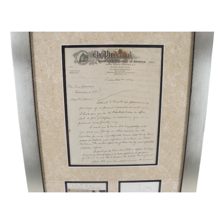 Ty Cobb Tris Speaker Dual Signed Framed Cuts JSA LOA
