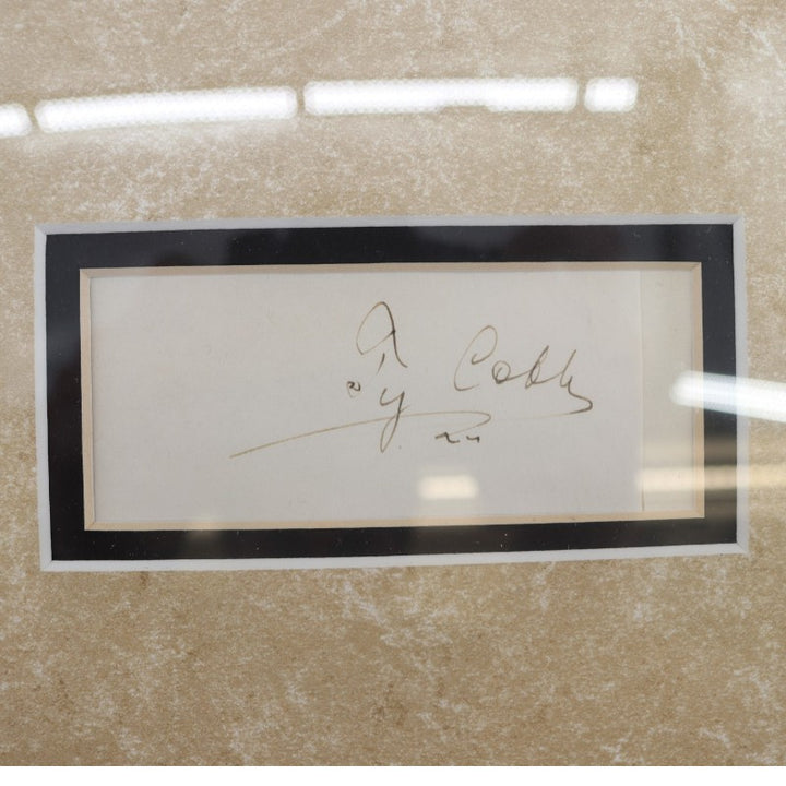 Ty Cobb Tris Speaker Dual Signed Framed Cuts JSA LOA
