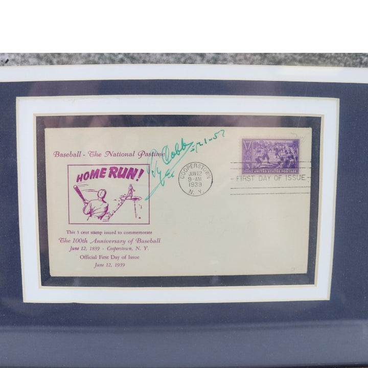 Ty Cobb Detroit Tigers Autographed Framed First Day Cover JSA LOA