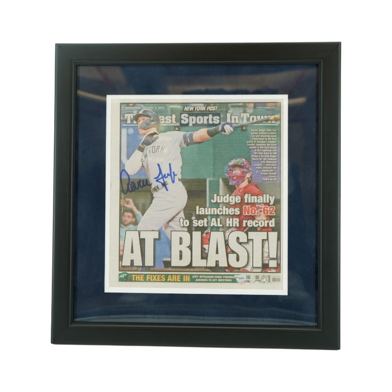 Aaron Judge New York Yankees Autographed Framed New York Post Newspaper Fanatics/MLB Auth