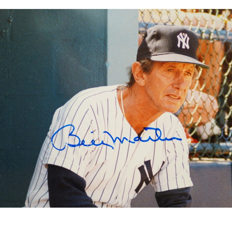 Billy Martin New York Yankees Autographed Framed 8x10 Photo PSA Holo Only