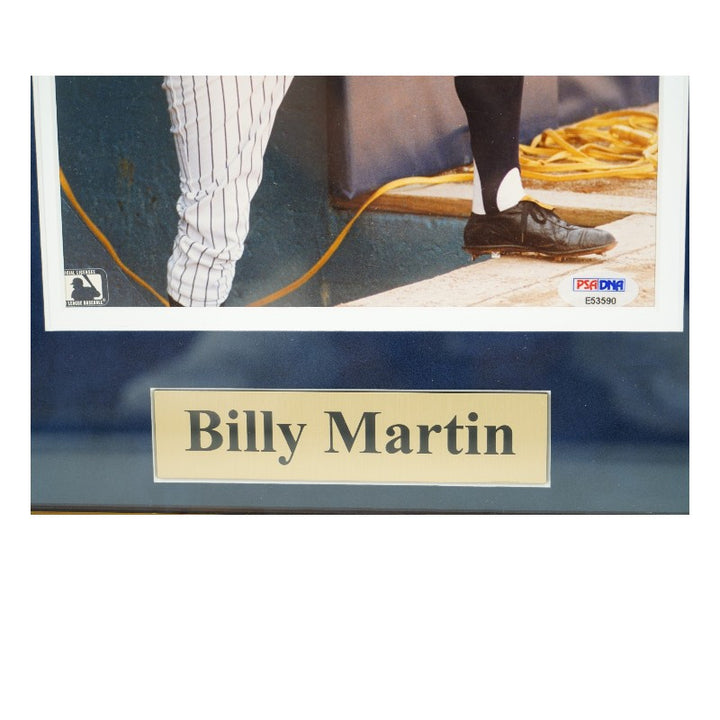 Billy Martin New York Yankees Autographed Framed 8x10 Photo PSA Holo Only