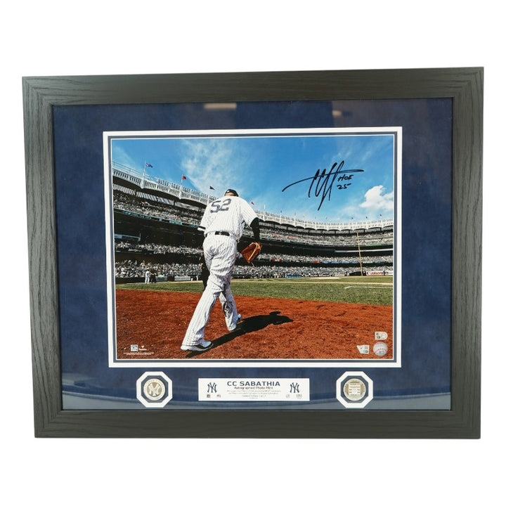 CC Sabathia New York Yankees Autographed Inscribed Framed 16x20 Photo Mint Collage Fanatics/MLB Auth