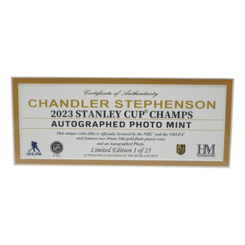 Chandler Stephenson Las Vegas Golden Knights Autographed Inscribed Framed 16x20 Photo Mint Collage Fanatics Auth