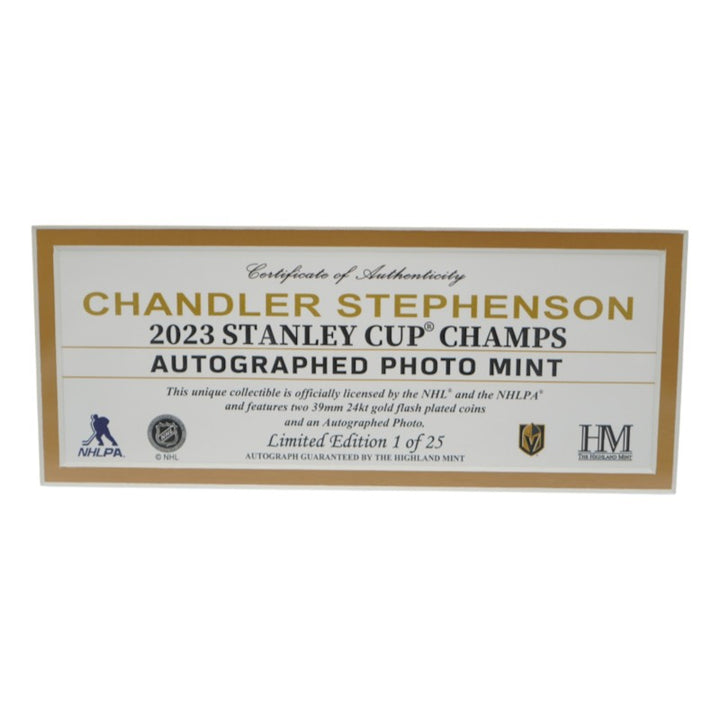 Chandler Stephenson Las Vegas Golden Knights Autographed Inscribed Framed 16x20 Photo Mint Collage Fanatics Auth