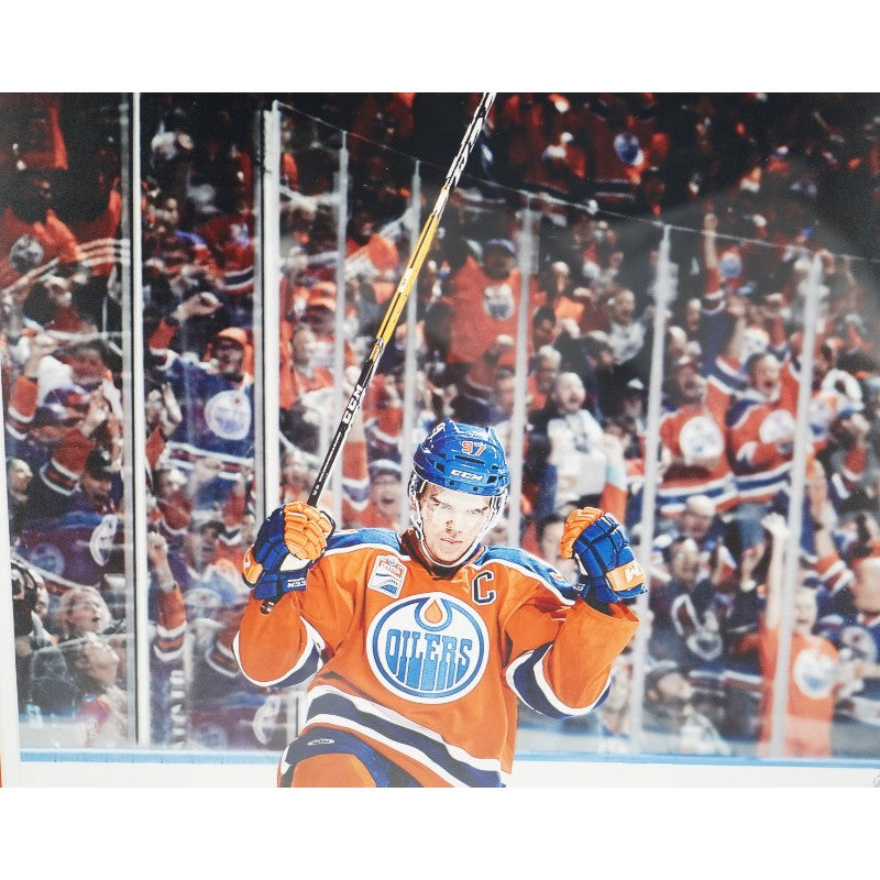 Connor McDavid Edmonton Oilers Autographed Framed 16"x24" Photo Mint Collage LE 97/97 Upper Deck COA
