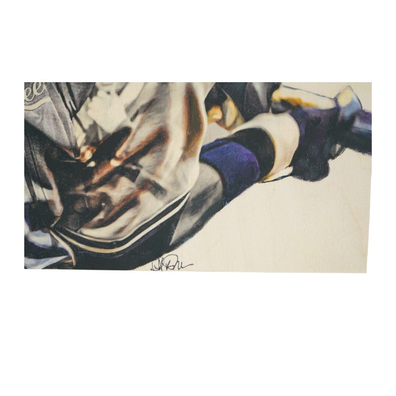 Derek Jeter New York Yankees Captain Lauren Taylor 1 of 1 Original On Wood