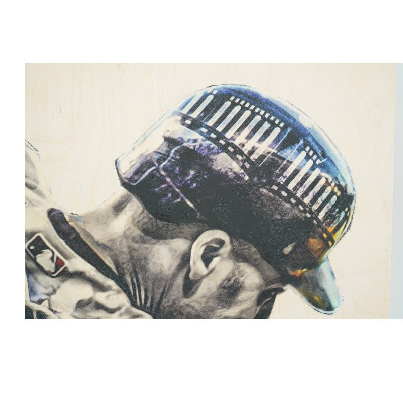 Derek Jeter New York Yankees Captain Lauren Taylor 1 of 1 Original On Wood
