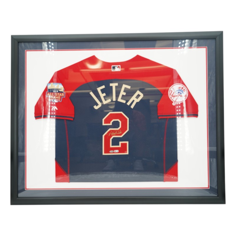 Derek Jeter New York Yankees Autographed Framed 2014 All Star Game Jersey Steiner/MLB Auth