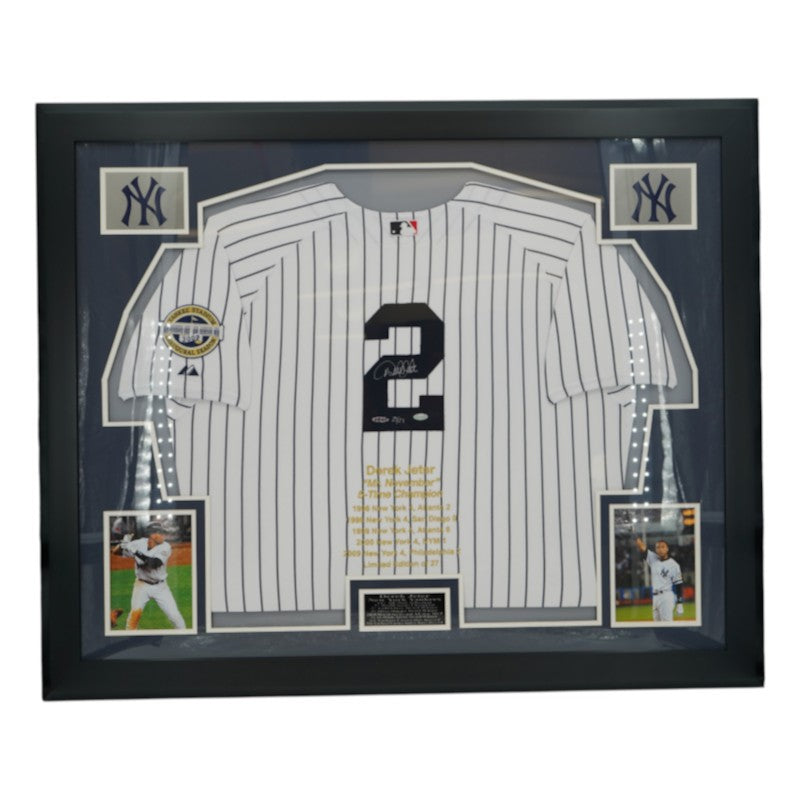 Derek Jeter New York Yankees Autographed Framed Engraved Jersey LE 25/27 Steiner/UDA COA