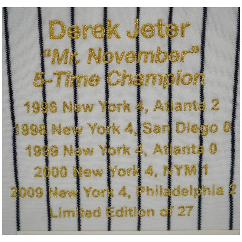 Derek Jeter New York Yankees Autographed Framed Engraved Jersey LE 25/27 Steiner/UDA COA