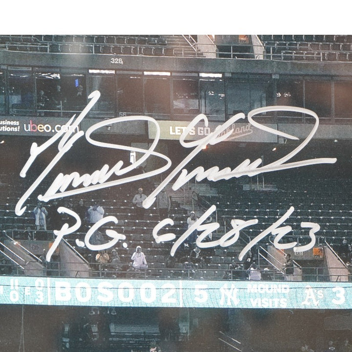 Domingo German New York Yankees Autographed Inscribed Framed 16x20 Photo MLB/Fanatics Auth LE 1/27