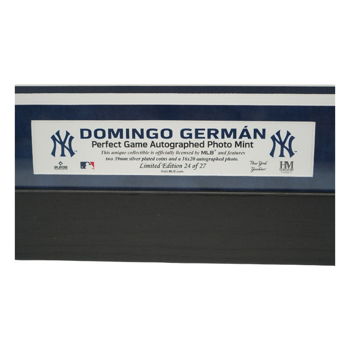 Domingo German New York Yankees Autographed Inscribed Framed 16x20 Photo MLB/Fanatics Auth LE 1/27