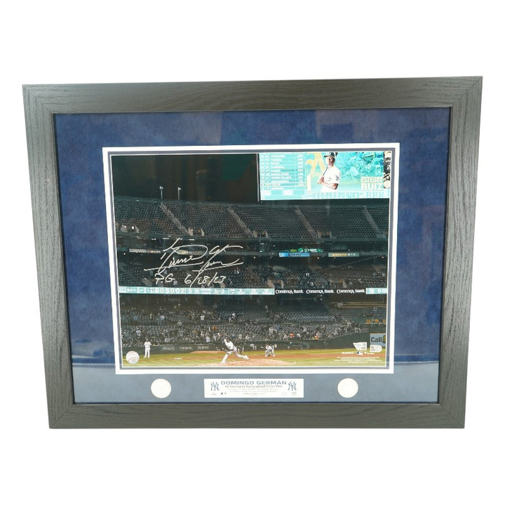 Domingo German New York Yankees Autographed Inscribed Framed 16x20 Photo MLB/Fanatics Auth LE 24/27