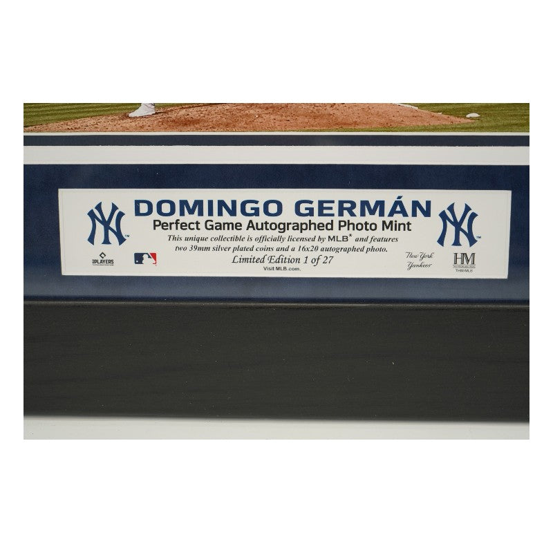 Domingo German New York Yankees Autographed Inscribed Framed 16x20 Photo MLB/Fanatics Auth LE 24/27