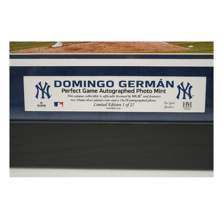 Domingo German New York Yankees Autographed Inscribed Framed 16x20 Photo MLB/Fanatics Auth LE 24/27