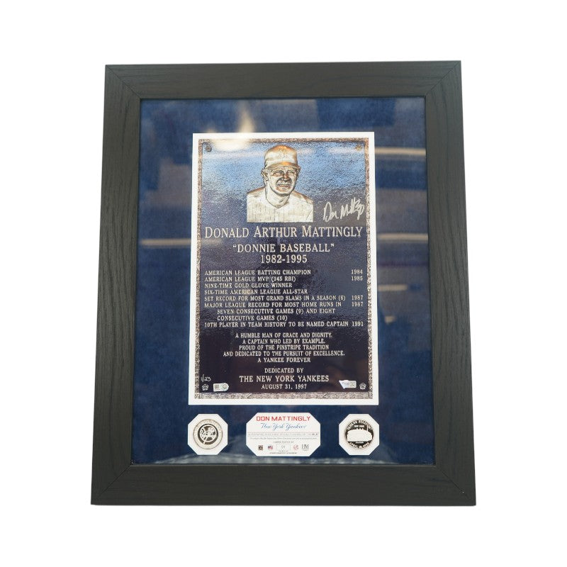 Don Mattingly New York Yankees Autographed Framed Monument Park 9x14 Photo Mint Collage LE 1/23 Fanatics/MLB Auth