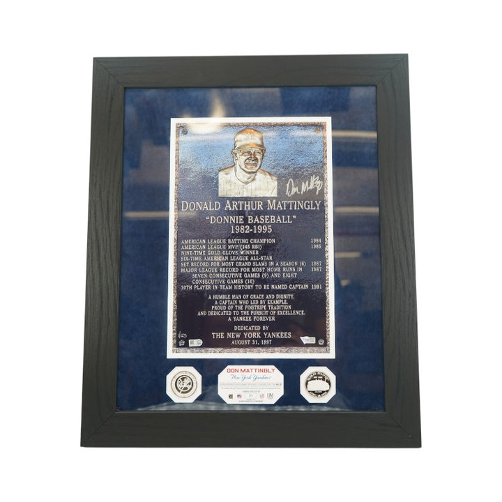 Don Mattingly New York Yankees Autographed Framed Monument Park 9x14 Photo Mint Collage LE 1/23 Fanatics/MLB Auth