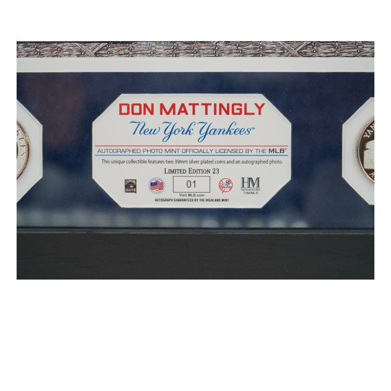 Don Mattingly New York Yankees Autographed Framed Monument Park 9x14 Photo Mint Collage LE 1/23 Fanatics/MLB Auth