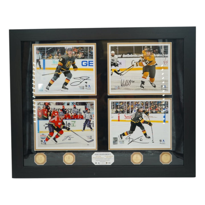 Eichel Marchessault Stone Karlsson Las Vegas Golden Knights Autographed Framed 8x10 Photo Mint Collage Fanatics Auth