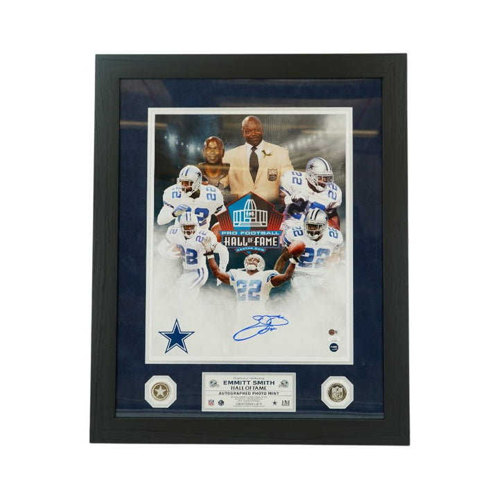 Emmitt Smith Dallas Cowboys Autographed Framed 16x20 Photo Mint Collage Prova/JSA Holo Only