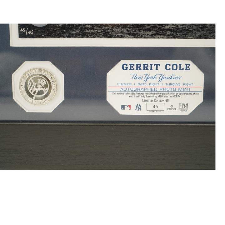 Gerrit Cole New York Yankees Autographed Framed 11x14 Photo Mint Collage LE 45/45 Fanatics/MLB Auth