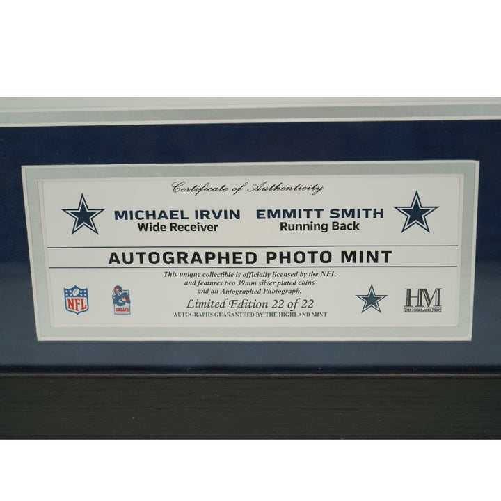 Irvin Smith Dallas Cowboys Autographed Framed 16x20 Photo LE 1/22 Beckett Holo