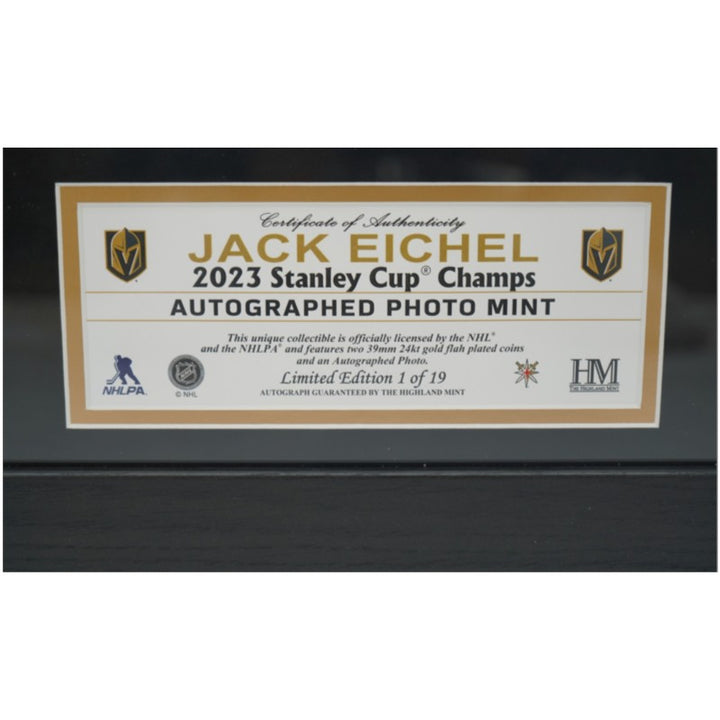 Jack Eichel Las Vegas Golden Knights Autographed Inscribed Framed 16x20 Photo Mint Collage Fanatics Auth